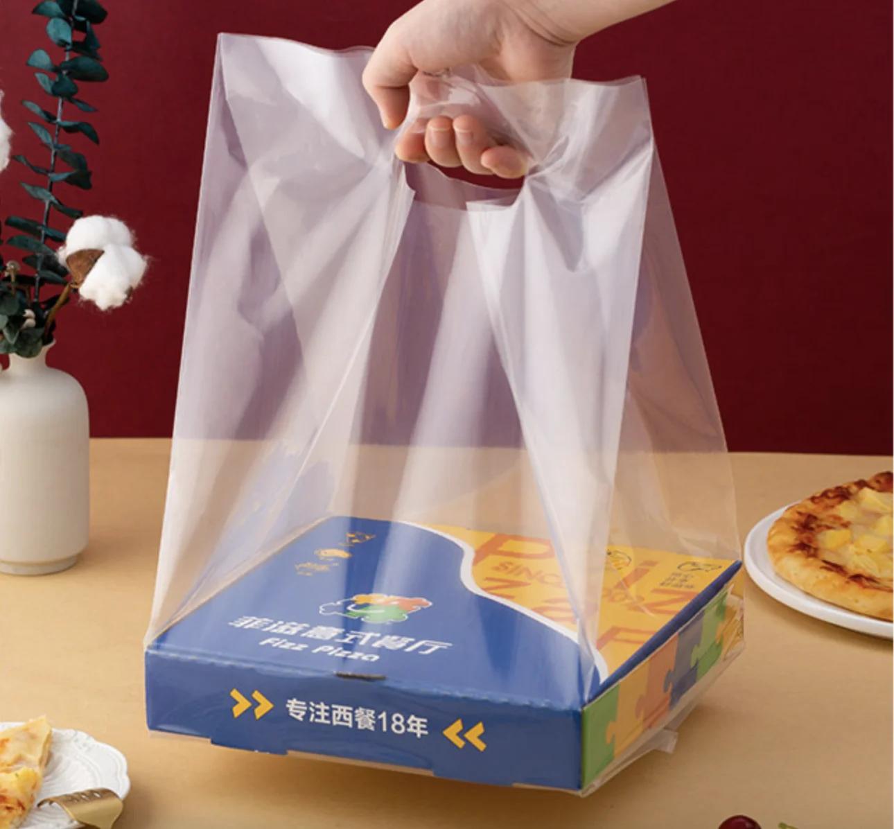 

Прозрачный упаковочный пакет с ручкой, 50 шт.