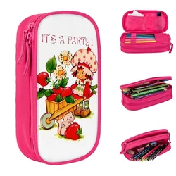 New ITS A PARTY Strawberry Shortcakes Pencil Case Pencilcases Pen Holder for Girl Boy Large Storage Bag Office Gifts Stationery