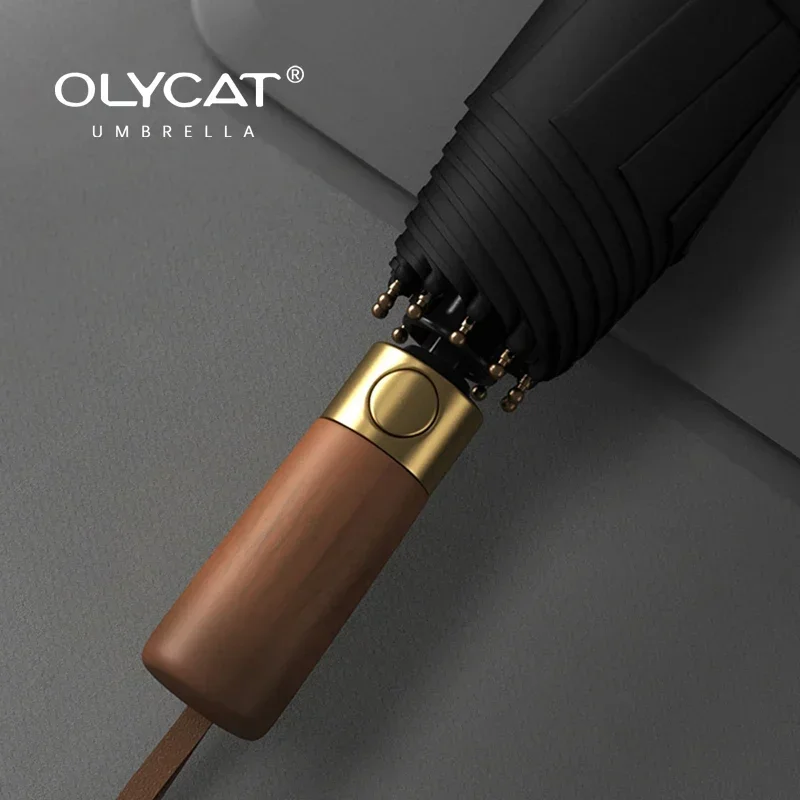 OLYCAT Umbrella Luxury, Fully Automatic Umbrella for Rain Windproof Strong, Big Golf Folding Brand Umbrella Men, 10 Ribs