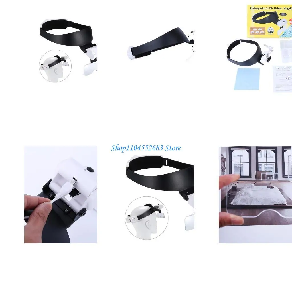 

Y6GD Hands Headband Glass 1X 1.5X 2X 2.5X 3.5X for Close Work Reading