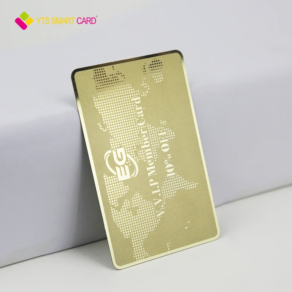 YTS مخصصة Nfc Smart Chip PvcRfid Card 13.56mhz بطاقة ائتمان الأعمال المعدنية للتحكم في الوصول