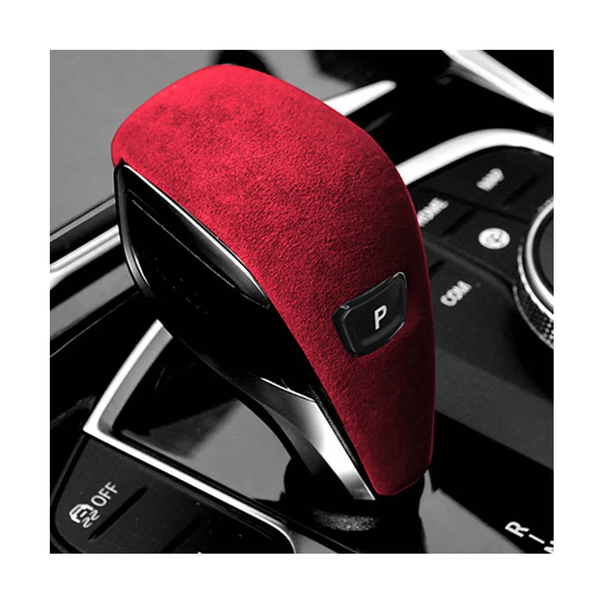 For BMW Z4 G29 17-23 Suede Red Tumbled Leather Shifter Cover Protective Cover Case