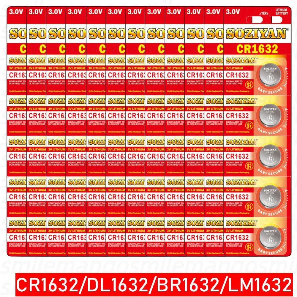 5-40PCS CR1632 Lithium Button Battery CR 1632 DL1632 BR1632 LM1632 ECR1632 3V Coin Cells Batteries For Watch Remote Key
