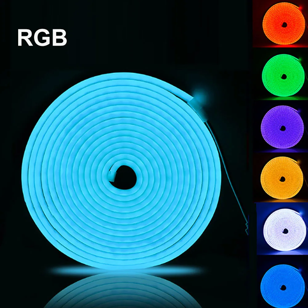 RGB Neon LED taśmy światła 12V Wifi Bluetooth kompatybilny pilot zdalnego sterowania możliwość przyciemniania silikonowe światła ue moc US zestaw