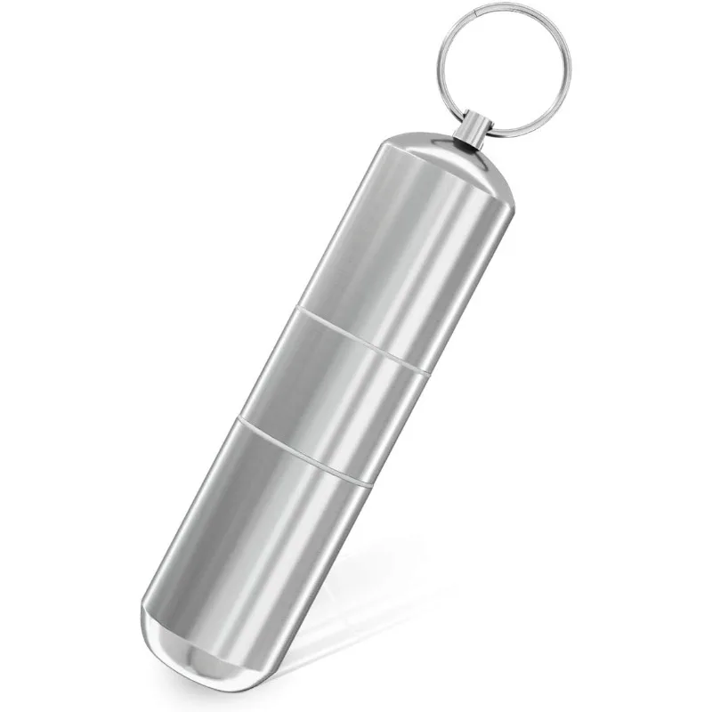 Waterproof Aluminum Pill Box Case Bottle Cache Drug Holder for Traveling Camping Container Keychain Medicine Box Health Care