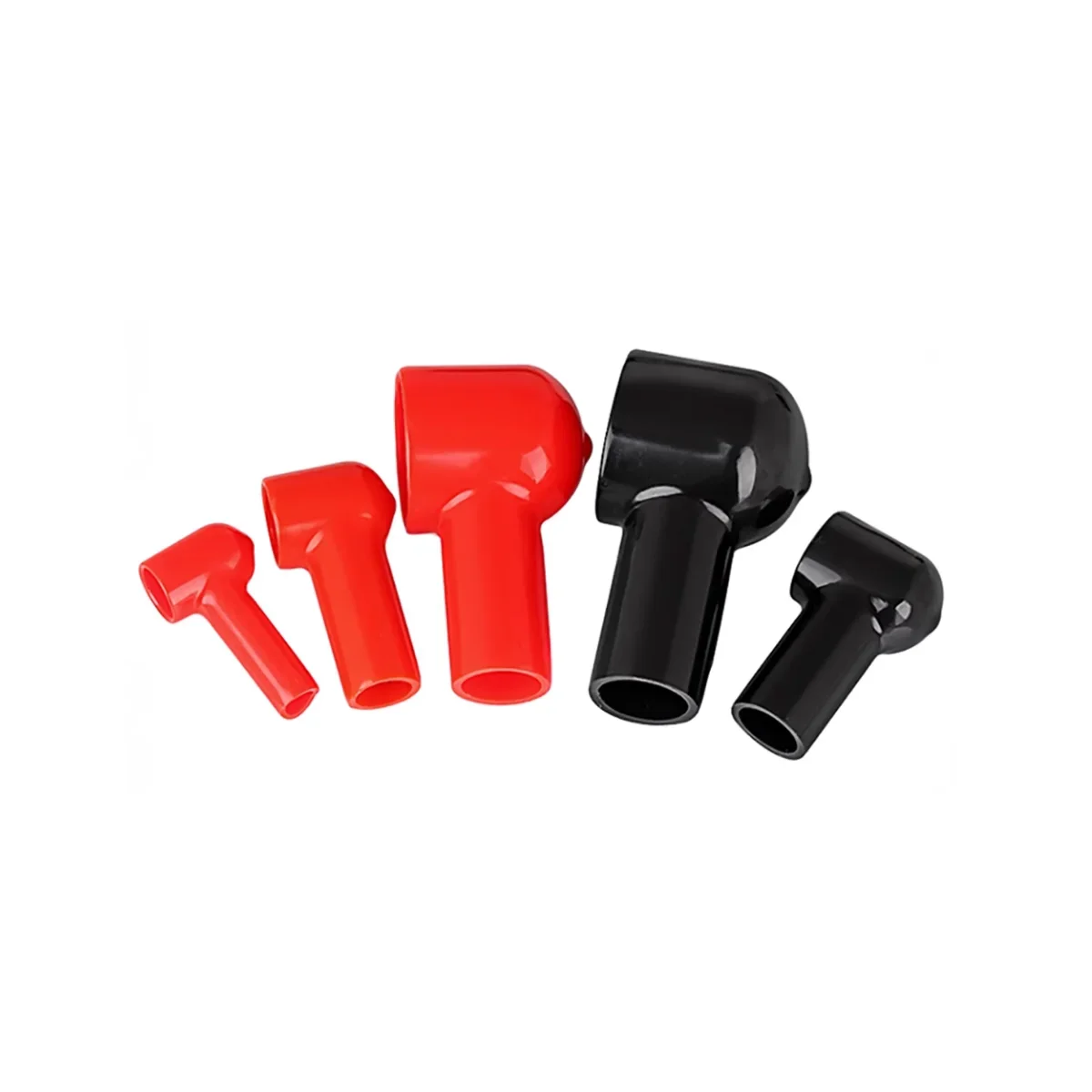 Black Red Rubber Protective Cap For Battery Pile Head Pipe Type Battery Positive And Negative Pole Insulation Plastic Sleeve