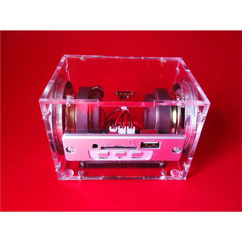 Portable Rejected 6W Ultra-large Volume Transparent Card Audio Handmade Kit Crystal MP3 Speaker DIY