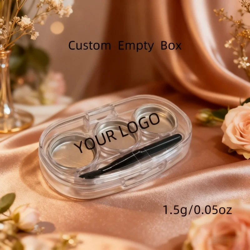 

【Logo Custom】50Pcs Customized Three Color Transparent Cartridge Brush Is Suitable for Sample Concealer and Other Cosmetics