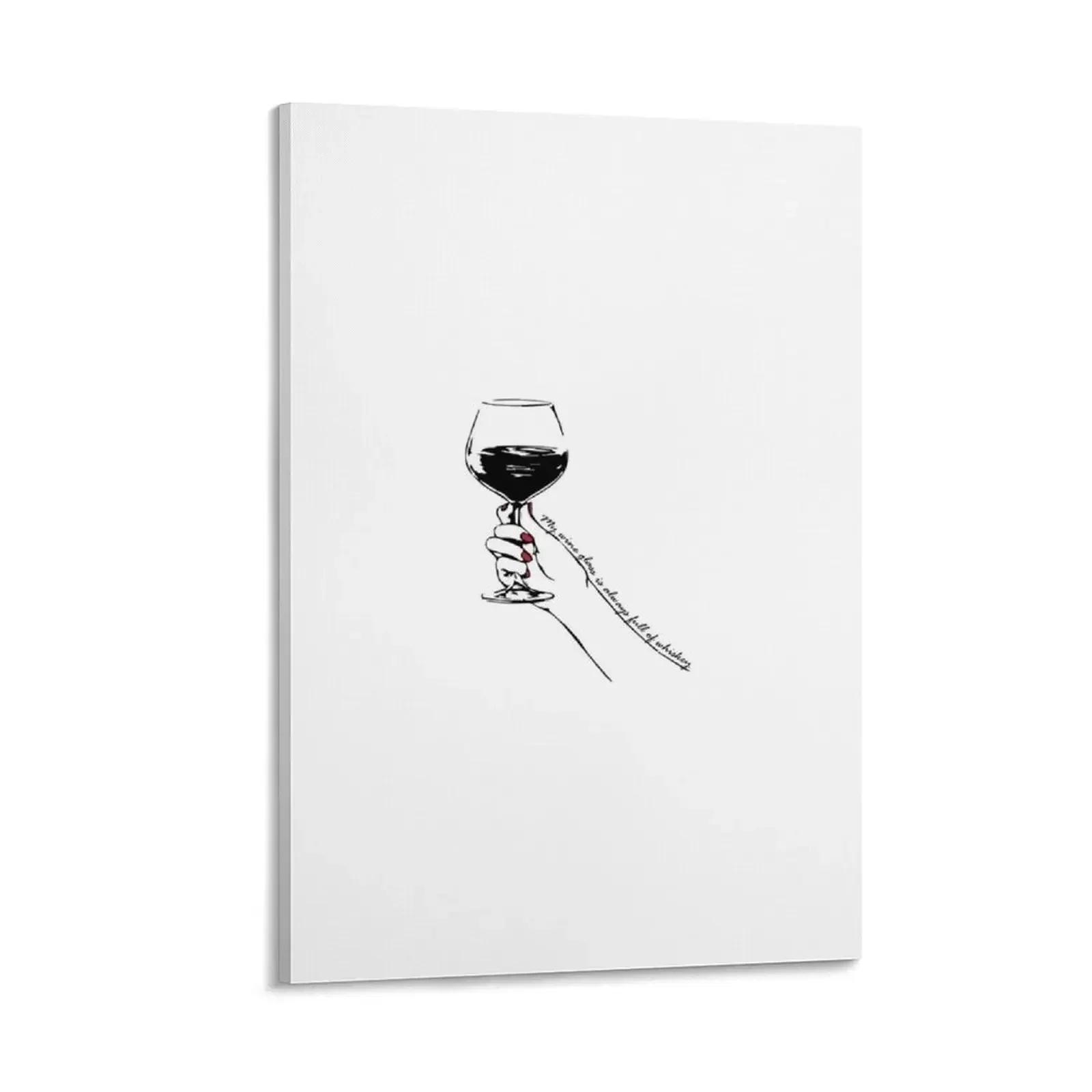 

Wine Glass Full Of Whiskey Canvas Painting japanese room decor anime figure canvas wall art