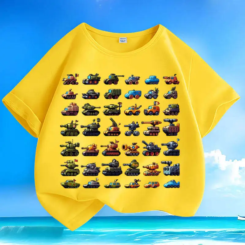 New Tank Tank Summer Pure Cotton Children's Short Sleeved New Round Neck Loose Casual Versatile Parent-child Top