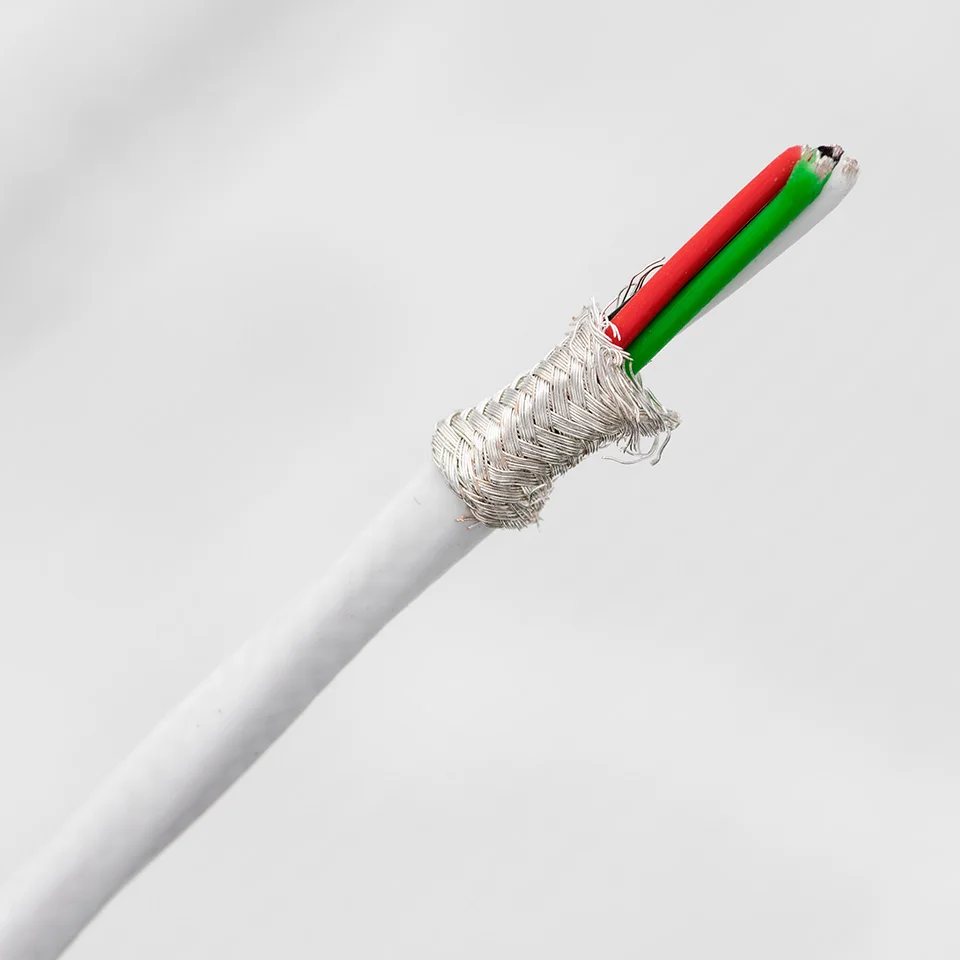 1meter PFEP material 4-core audio shielded cable, copper silver plated USB data cable, low loss, fast transmission speed