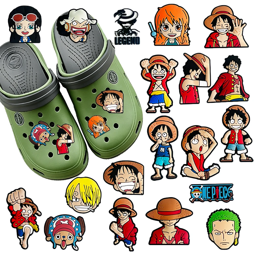 1-19pcs Hot Toys Japanese Anime Series PVC Shoe Charms Accessories DIY Creativity Sandal Wristbands Party Decorations