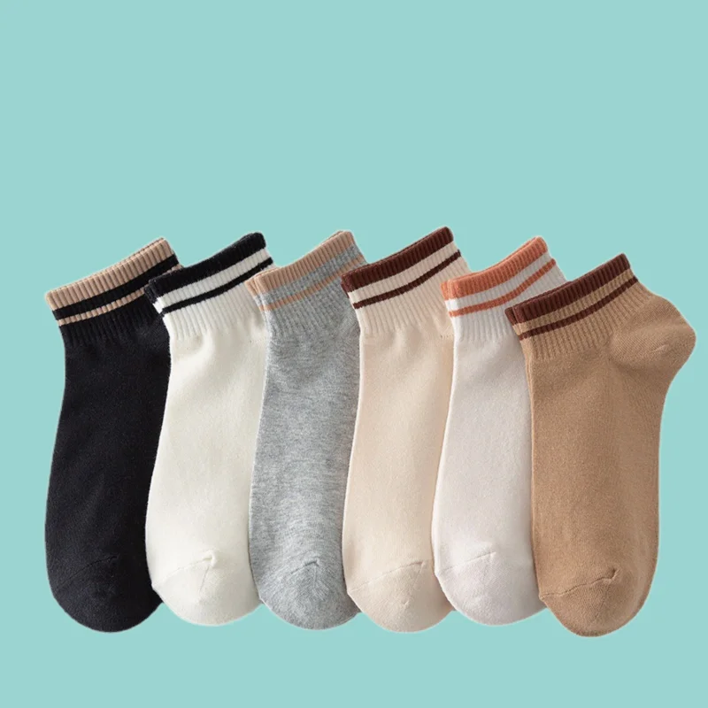 

5/10 Pairs Thin Solid Color Short Socks That Do Not Fall Off Women's Short Socks Shallow Mouth Short Cotton Socks