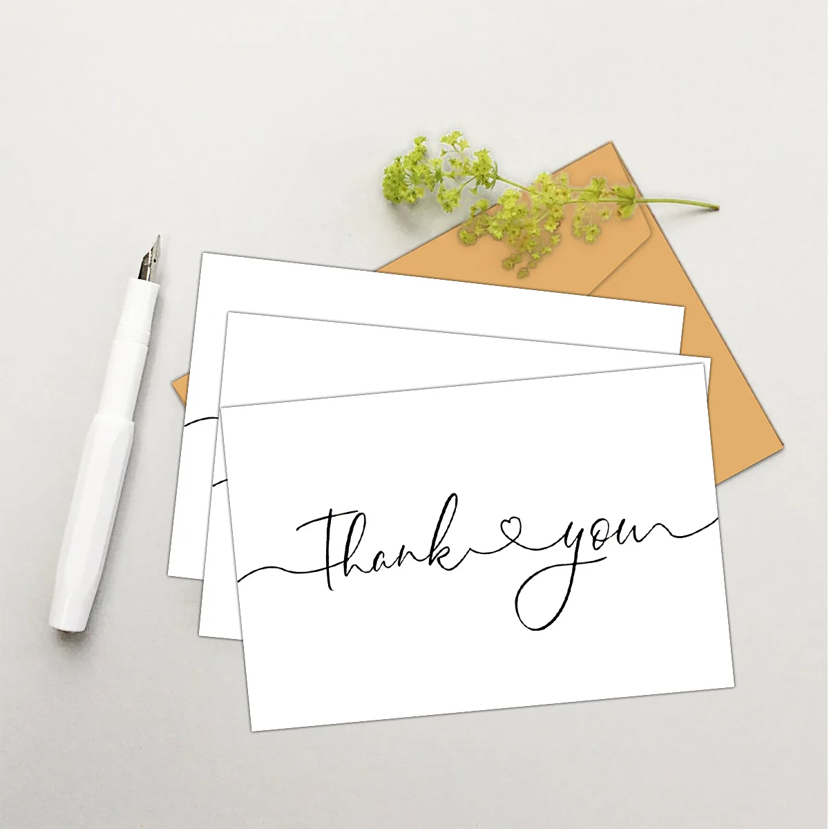  12 قطعة من بطاقات الشكر البيضاء مع مغلفات، مجموعة بطاقات تهنئة فارغة لدعوة عيد الميلاد وحفلات الزفاف وهدايا زينة الحفلات #4