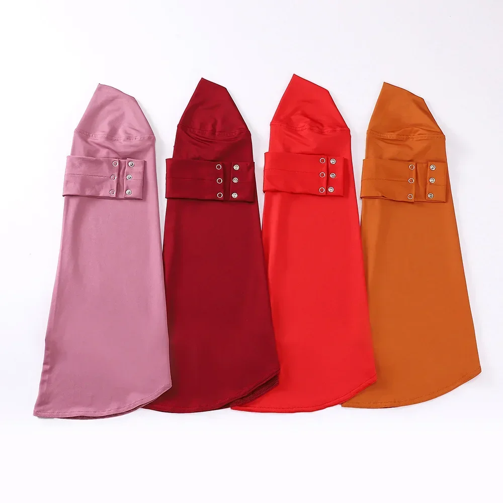 New Breathable Solid Color Chin Convenient Headscarf, Malaysian Indonesian Bottom Cap Instant Hijab