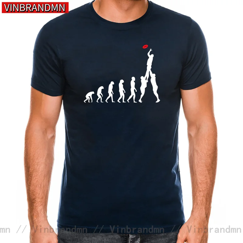 Comic Design Rugby Evolution of Man Evolution Rugby Line-Out New Arrival Men Fashion FunnyTees Men Short Print T Shirt for Man