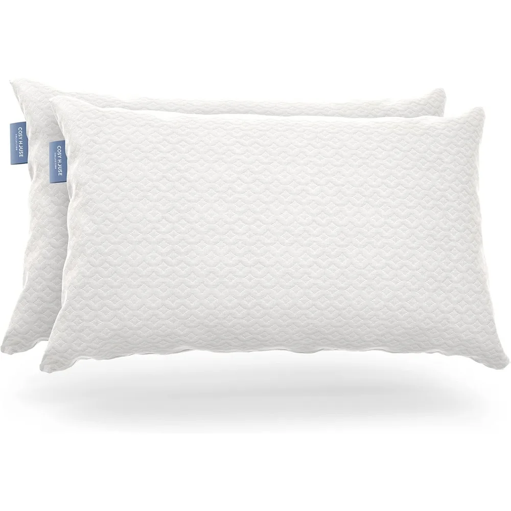 

2-Pack Luxury Rayon Derived from Bamboo Shredded Memory Foam Pillow - Adjustable & Removable Fill - Cool & Comfortable