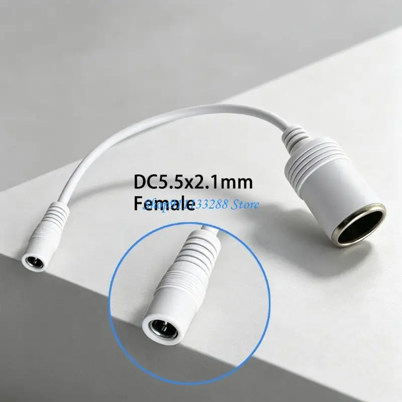 G88D 18AWG 12V Vehicle Power Wire, Auto Outlet to 5.5 X 2.1 Mm Cable for LED Light, Vacuum and Common Accessory Use