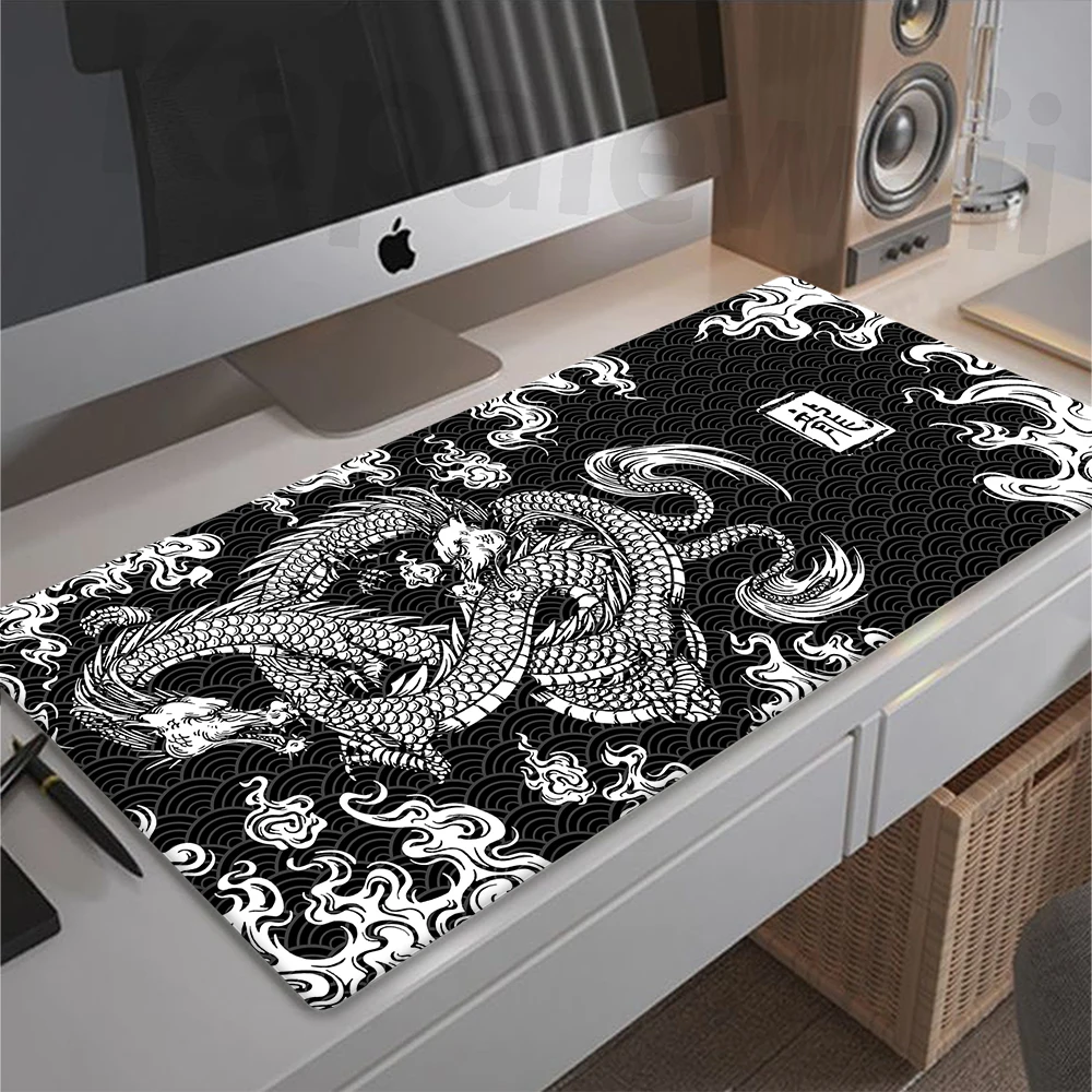 

Large Dragon Mouse Pad Pc Mousepad Apoio De Pulso Teclado Mouse Mat XXL Japanese Style Keyboard Pads Office Desk Protector Mat