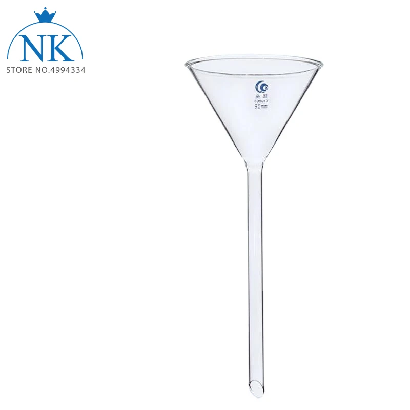 All sizes 50mm to 150mm Lab Long Stem Triangle Glass funnel Laboratory Chemistry Educational Stationery