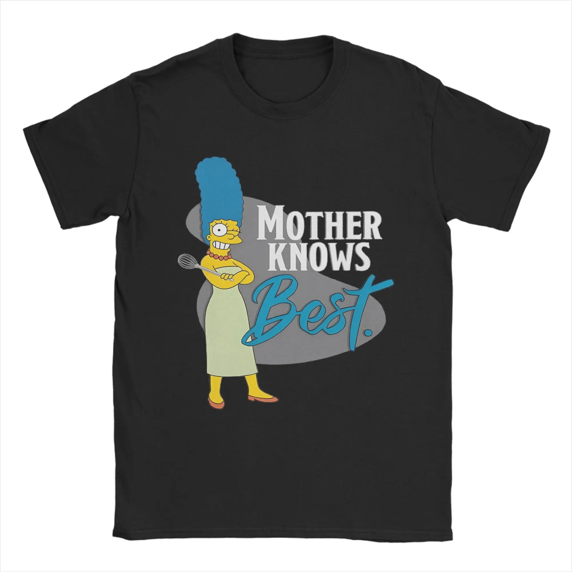 The S-Simpsons Marge Mother Knows T-Shirt Unisex 100%Cotton Clothing Funny  O-neck Short Sleeve