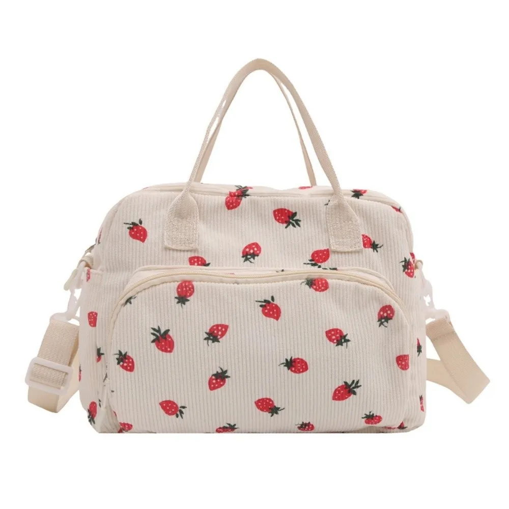 

Large Capacity Corduroy Hand-Held Bag Wear-Resistant High Aesthetic Strawberry Crossbody Bag Waterproof Reusable