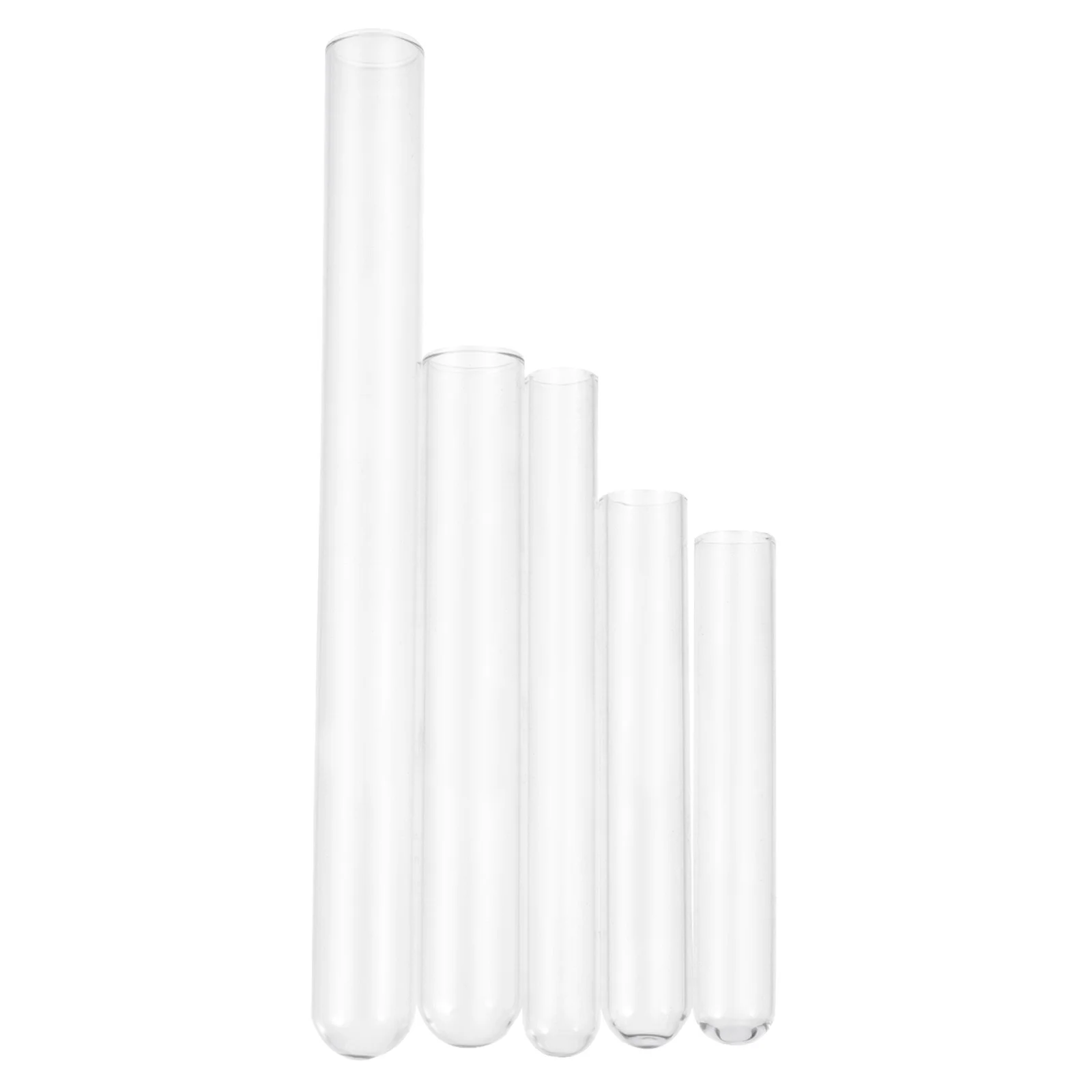 

50Pcs Glass Test Tubes Transparent Flat Container for Scientific Experiment Liquid Storage DIY Glue Artworks Glass Bottle