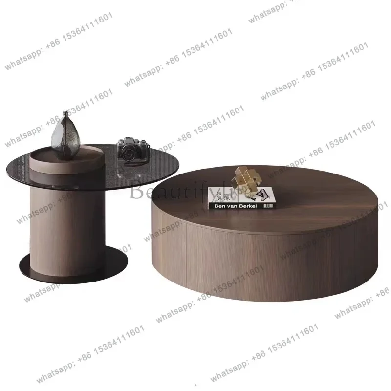 

yj9 итальянский минималистичный дымчатый цвет, круглый журнальный столик, комбинация небольшой квартиры, гостиной, бытовой светильник, роскошный