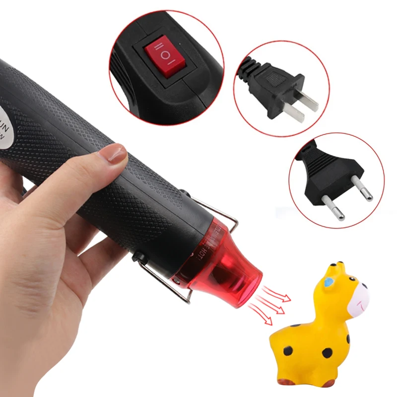 220V Hot Air Heat Gun Temperature Adjustable Blower Mini Tool Kit for DIY Shrink Tubing Soldering Wrap Stamp Plastic Rubber