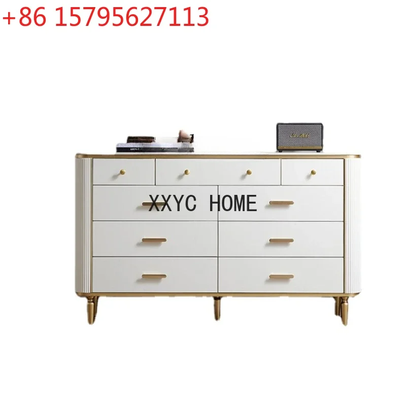 

Modern Light Luxury Chest of Drawers Solid Wood Bedroom Storage Cabinet Drawer Nine Chest of Drawers
