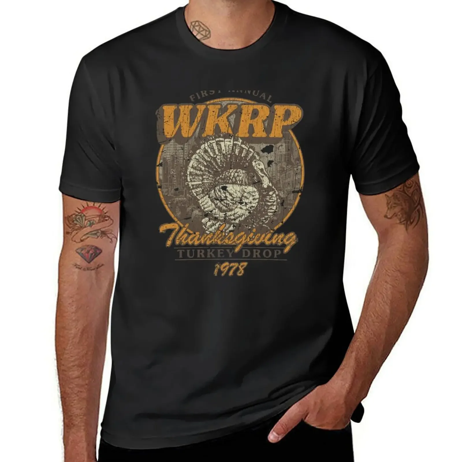 WKRP Turkey Drop 1978 T-Shirt for a boy vintage mens t shirt graphic