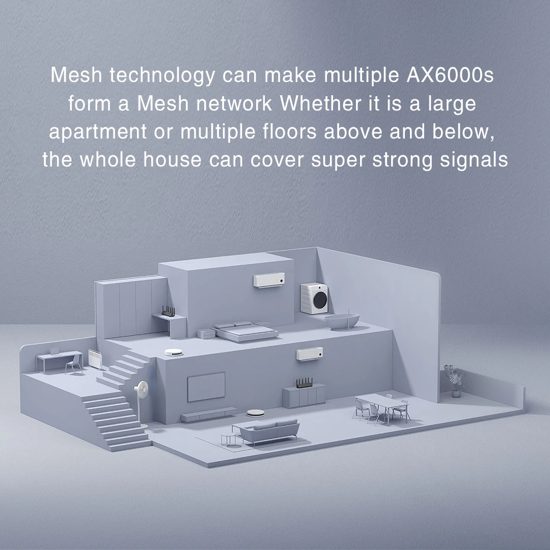 Xiaomi AX6000 AIoT Router 6000Mbs WiFi6 VPN 512MB Qualcomm CPU Mesh Repeater External Signal Network Amplifier Mi Home