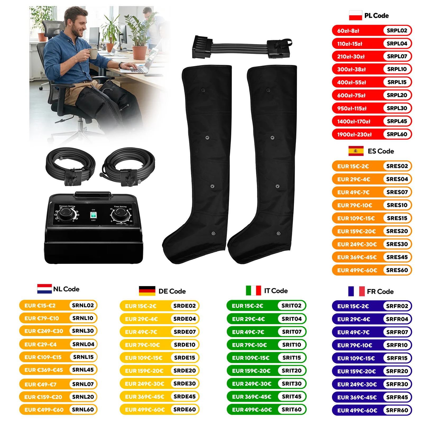 Luftkompressions-Beinmassagegerät, Fuß- und Wadenmassagegerät, Einfach zu Bedienende Seniorenhilfe-Produkte Kompressionsmaschine