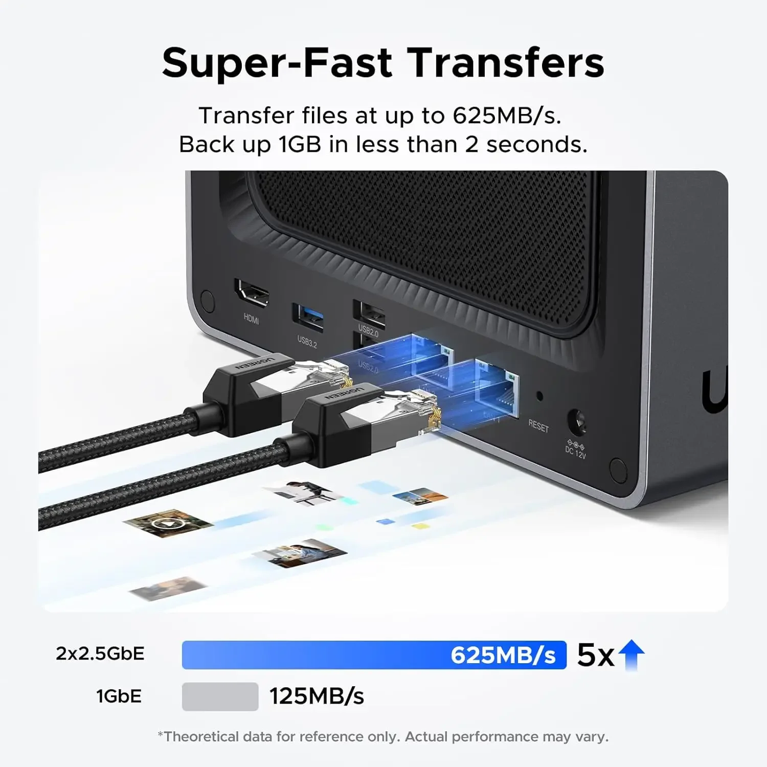 NASync DXP4800 4-Bay Desktop NAS، N100 Quad-core CPU، 8GB DDR5 RAM، 32G eMMC،