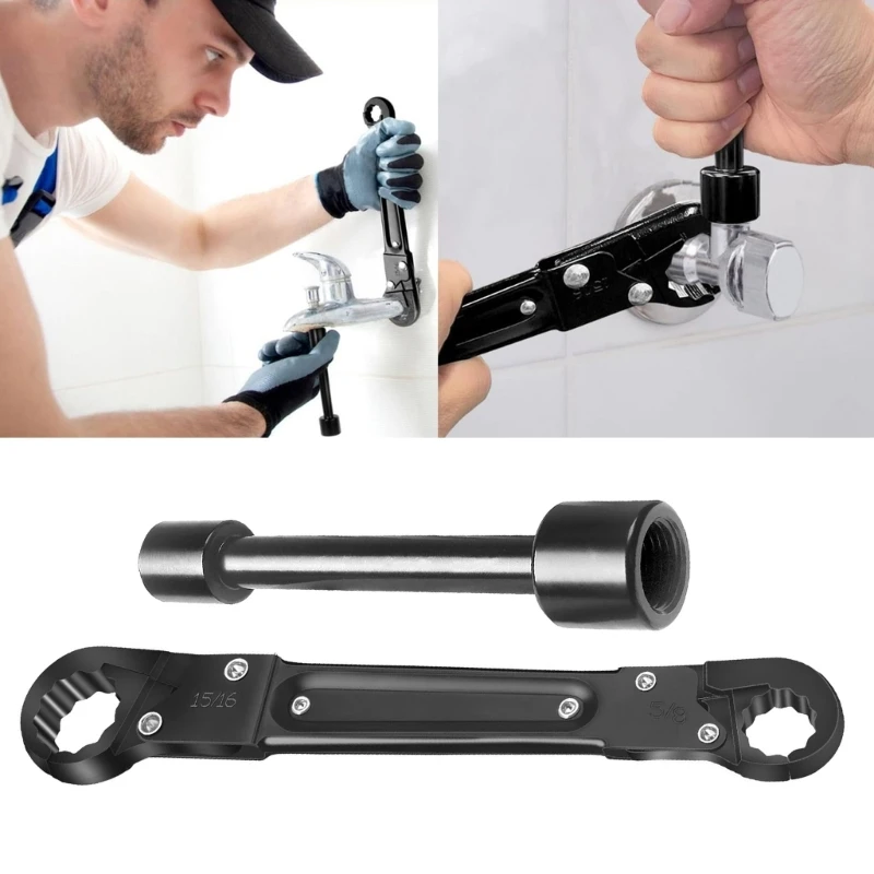 Plumbing Tool Angle-On Wrench Kit Angle Stop Wrench Angle Stop Removal Tool for Professional Plumber Wrench Tool Drop Shipping