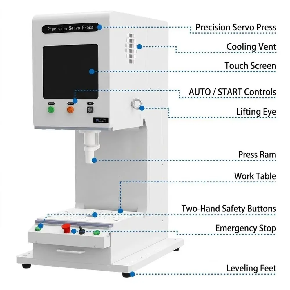 C Frame Servo Press Machine CNC Precision Press Fit Stepless Speed 0.01-30mm/s 2000N-10000N