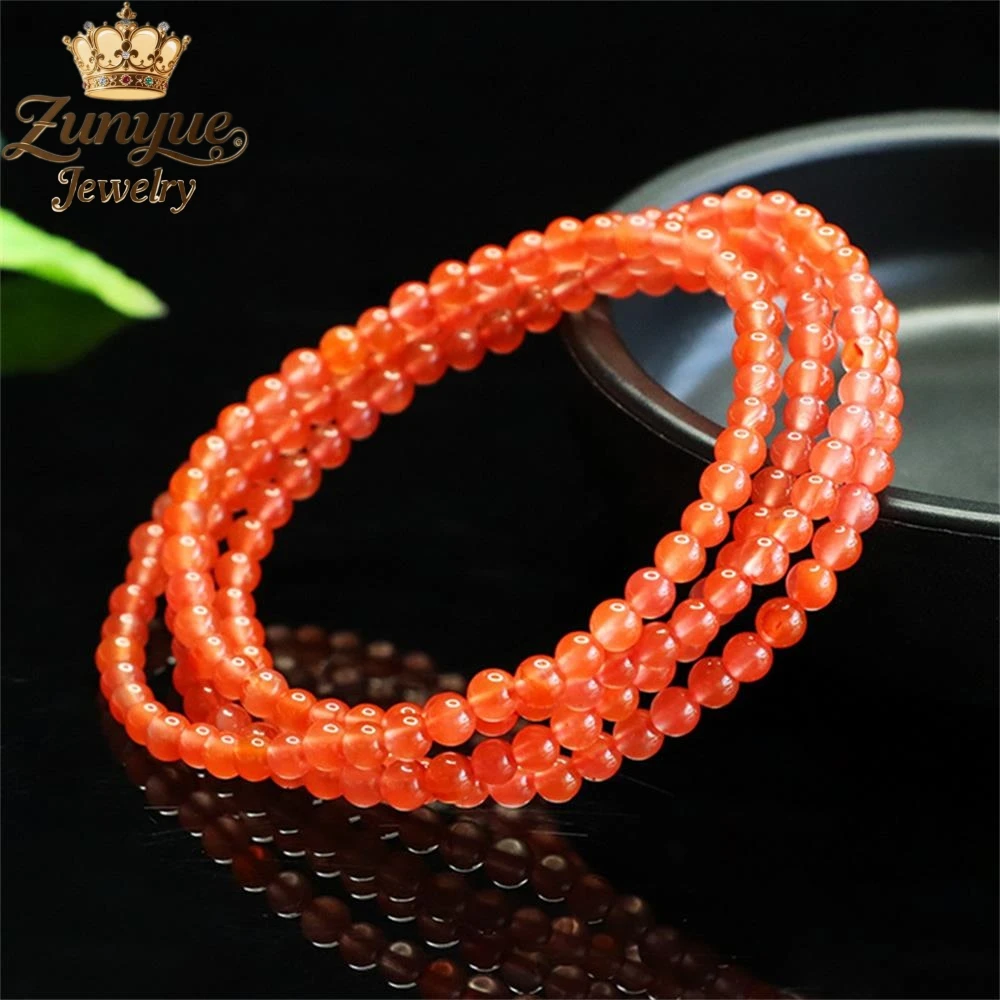 

Natural Ice Floating Red Agate Multi-Loop Bracelet Luxury Quality Fashion Fine Jewelry Exquisite Exquisite Popular Charms Gift