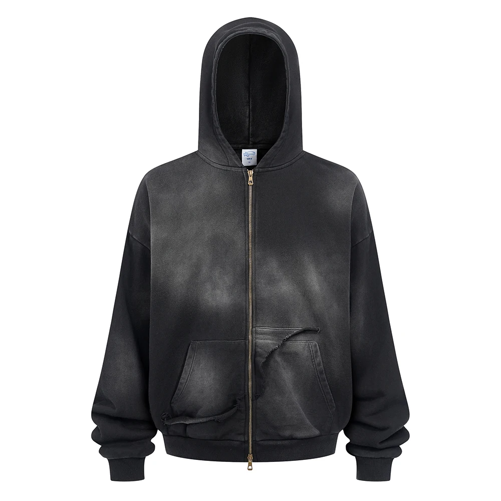 

Vintage Washed Zipper Hoodies New In Sweatshirts For Men Y2k Zip Up Hoodie Hip Hop Streetwear Hooded Loose Women Men's Clothing