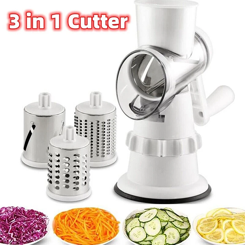 

3 In 1 Vegetable Slicer Manual Kitchen Accessories Grater For Vegetable Cutter Round Chopper Mandolin Shredder Potato Home Kitch