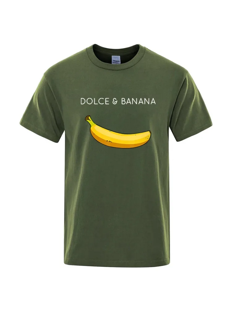Zomer T-shirt voor heren, hoge kwaliteit katoenmix, grappige bananenprint, losse O-hals, korte mouwen, casual, heren T-shirt top - afbeelding 2