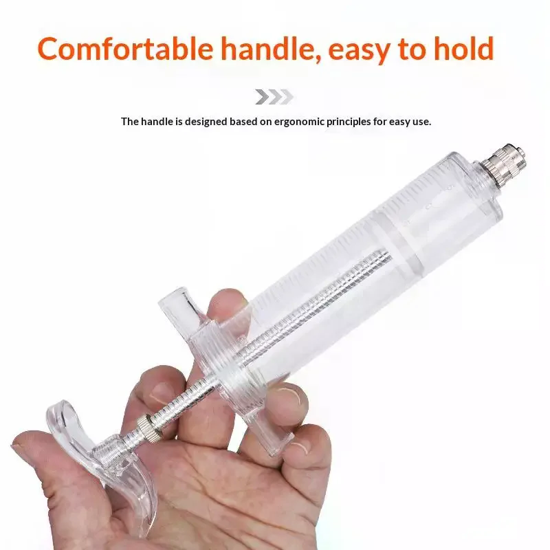 10/20/30/50/100ml Reusable Plastic Steel Syringe With Clear Scale & Multi Sizes For Livestock Farm Use For Livestock Dog
