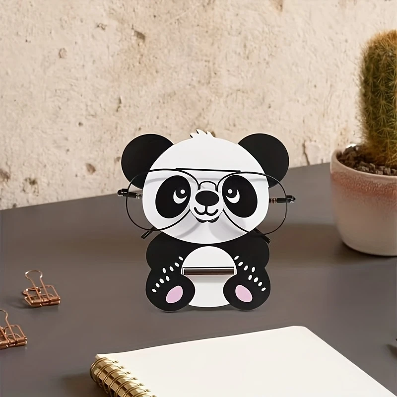 2D 1PCS Panda Cartoon Best Selling Wooden Spectacle Holder Fun Home Decoration Office Decoration Desktop Decoration Holiday Gift