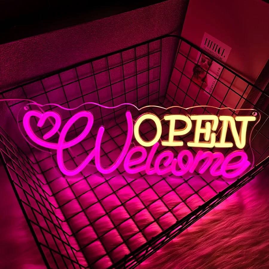 

Led Neon Light For Game Room, Bedroom, Living Room,Party Decor,Restaurant Pubs,Salon，Welcome Open Neon Sign For Wall Decor