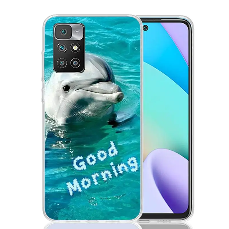 Ocean Animal Cute Dolphin Phone Case For Xiaomi 12C 12 10C 10 10A 9C 9 9A 9T 8A 8 7A 7 6A 6 Pro S2 K70 K60 K40 K20 Art Coque Cap