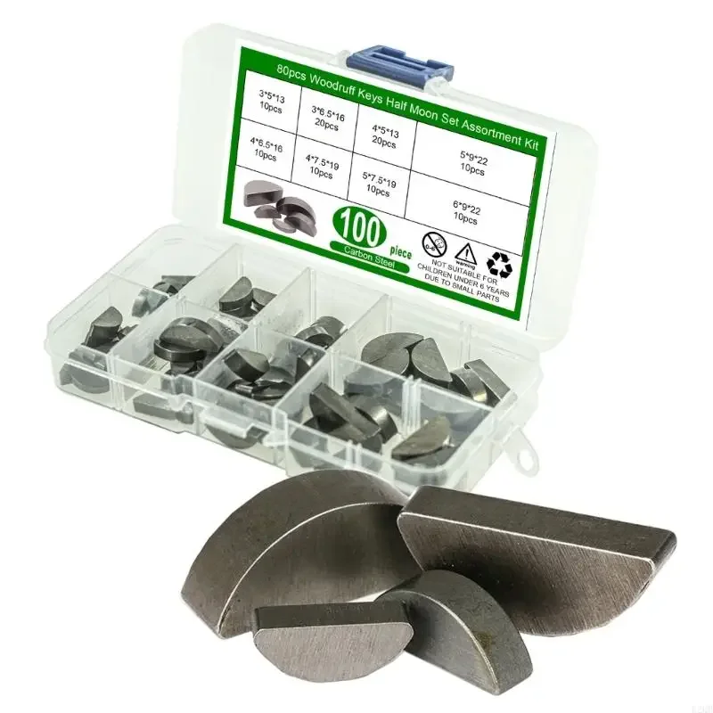 

Устойчивая коллекция Woodruff, 80 шт., вращающиеся валы разных размеров с коробкой для хранения механических компонентов