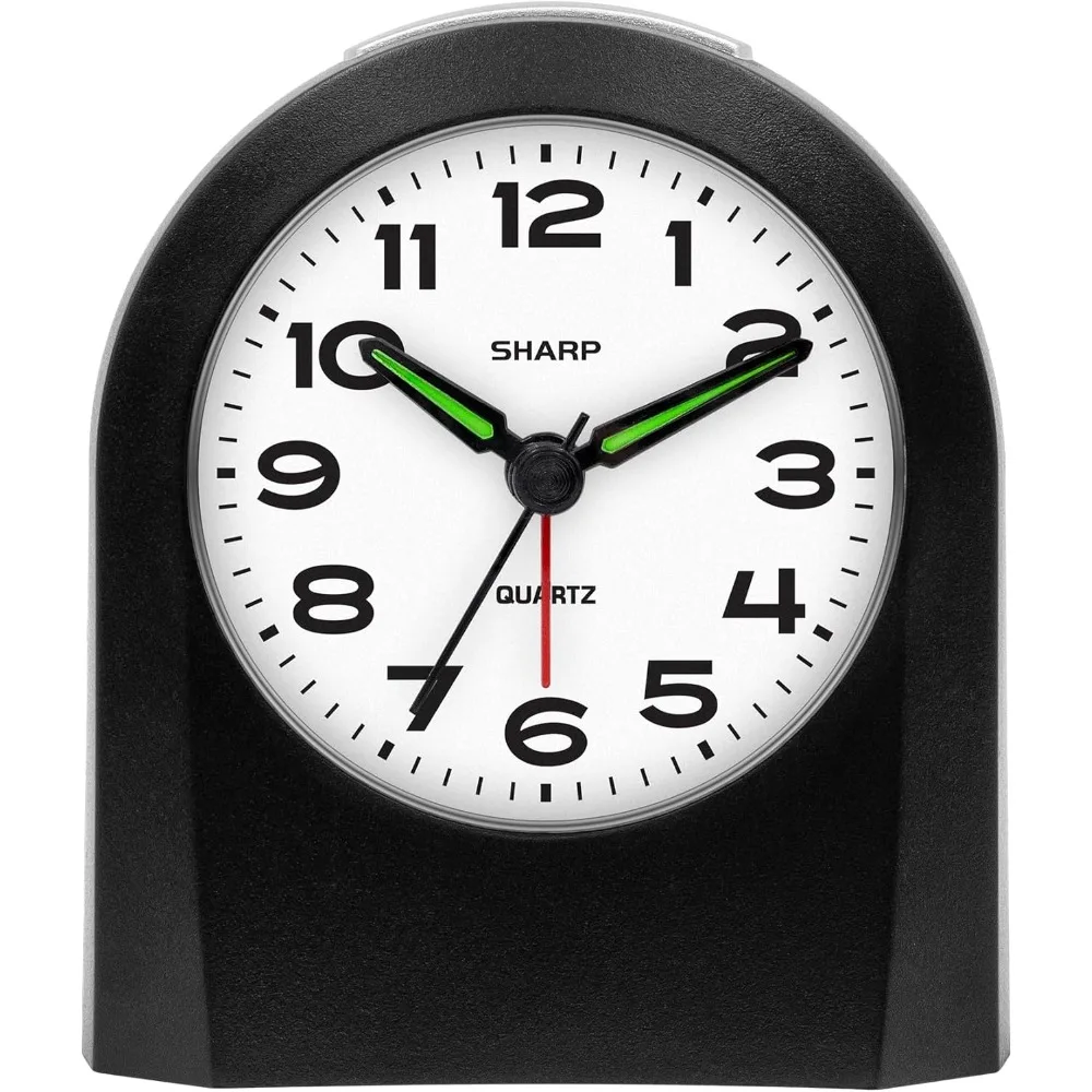 

Alarm Clock, Battery Operated, Silent No Ticking, Lighted on Demand and Snooze, Beep Sounds, Gentle Wake, Analog Alarm Clock