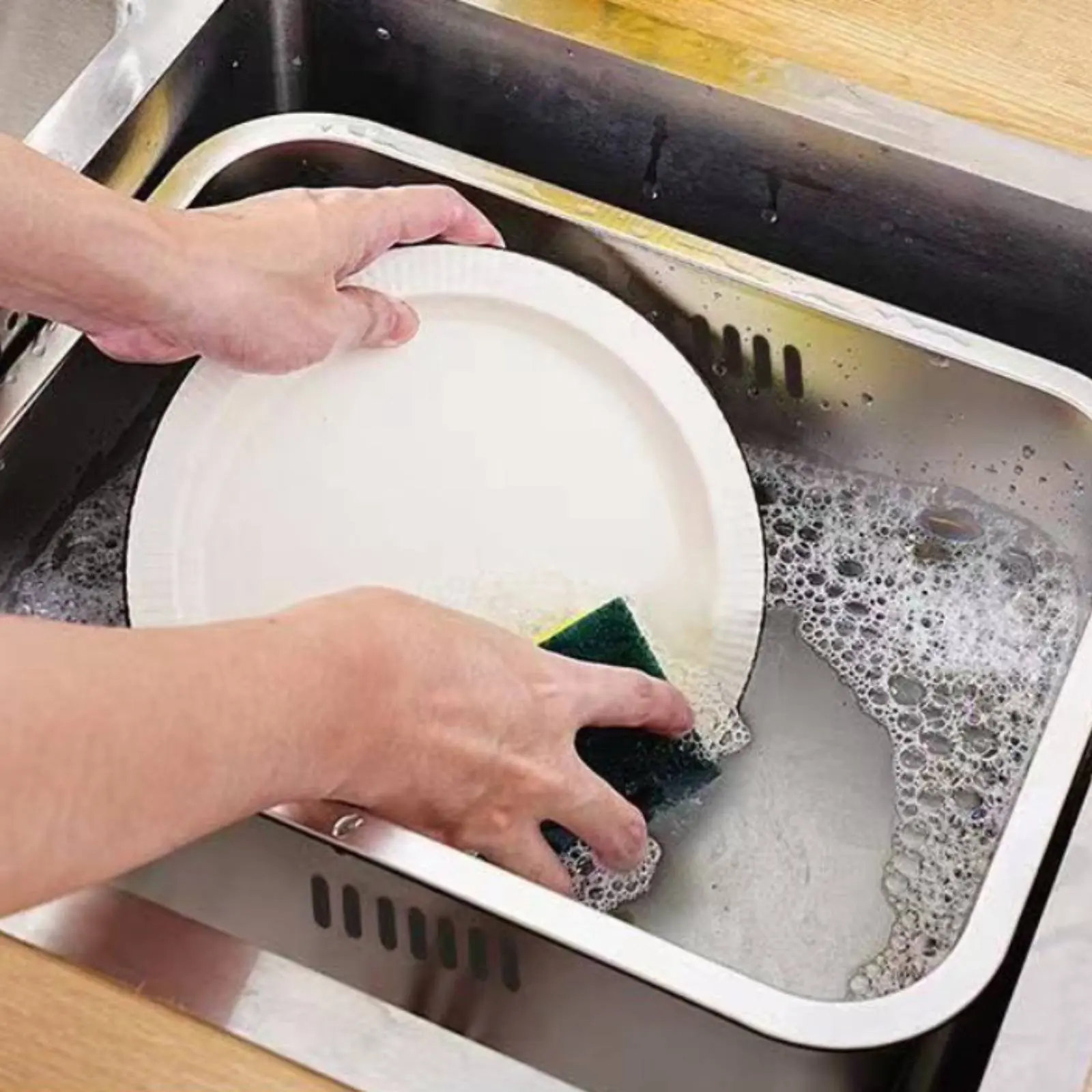 

Rectangular Sink Colander with Drain Holes Dish Draining Tub Stainless Steel Wash Basin Versatile Kitchenware Easy to Clean