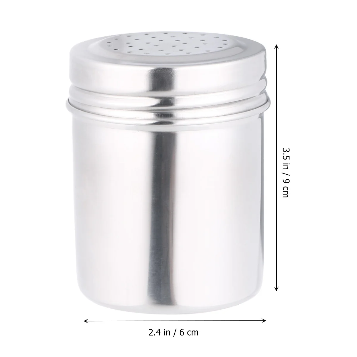 

2Pcs Stainless Steel Spice Jar Large Size 1.5mm Holes Food Grade Powder Shaker Seasoning for Cooking Baking