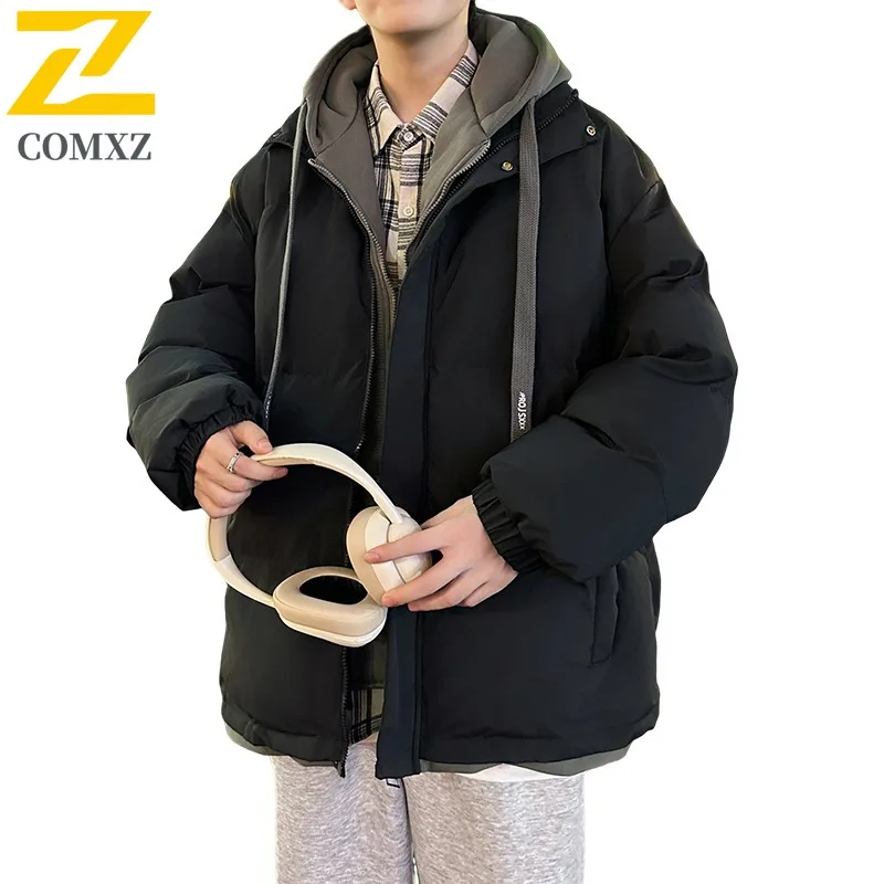 COMXZ hommes cyclisme rembourré veste loisirs faux deux pièces conception en plein air coupe-vent Parka rue mode léger manteaux d'hiver