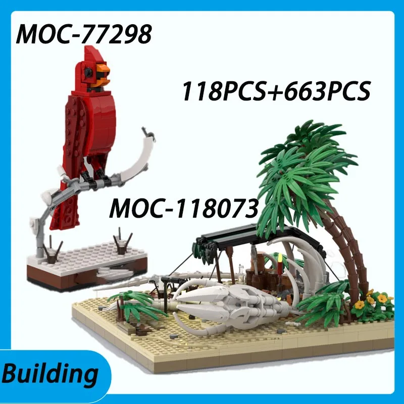 

H4Spot MOC-77298 Североамериканский кардинал, собранные птицы, строительные блоки MOC-118073, строительные блоки для гавани, строительные игрушки, коллекция